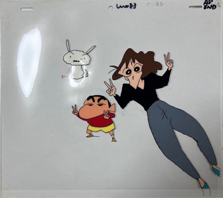 クレヨンしんちゃん　野原しんのすけ＆野原みさえ＆シロ　セル画8枚＋原画セット