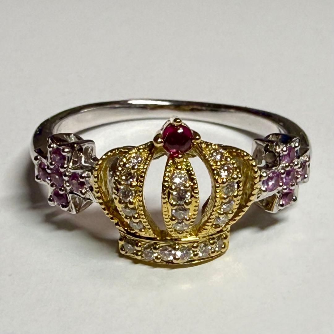 笠原真寿美 リング ダイヤモンド ルビー サファイア クラウンクロス K18 楽天市場】☆3/6 笠原真寿美 ルビー リング ダイヤモンド ピンク