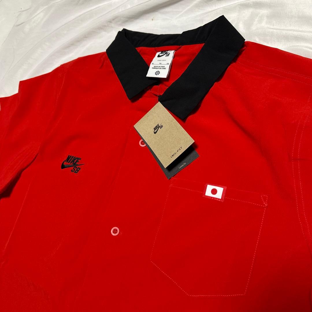 新品 XL NIKE SB ショートスリーブ ボウリングシャツ レッド 鯉 - メルカリ