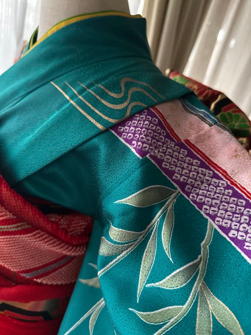 プーさん様専用7歳用七五三フルセット ピーコックグリーン 5点セット