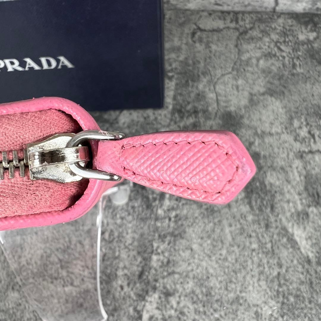 PRADA ラウンドファスナー長財布 ベビーピンク サフィアーノレザー