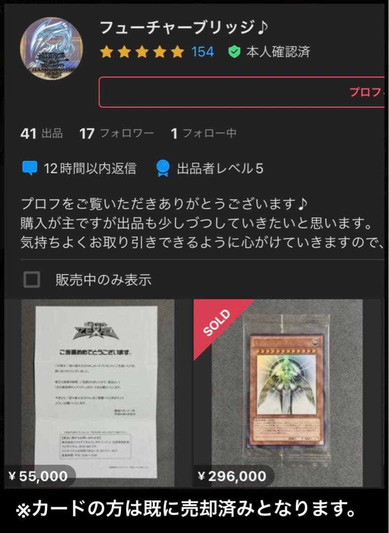 海馬コーポレイション現役社長 光の創造神ホルアクティ 当選通知書 3つ折り