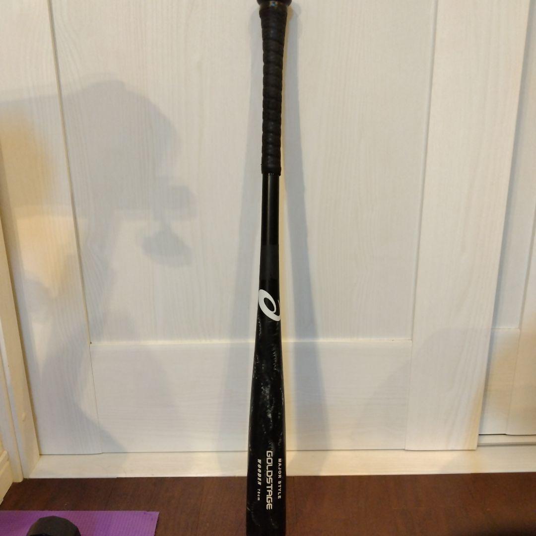 中古】少年軟式 木製バット 大谷翔平モデル 78cm 600g asics