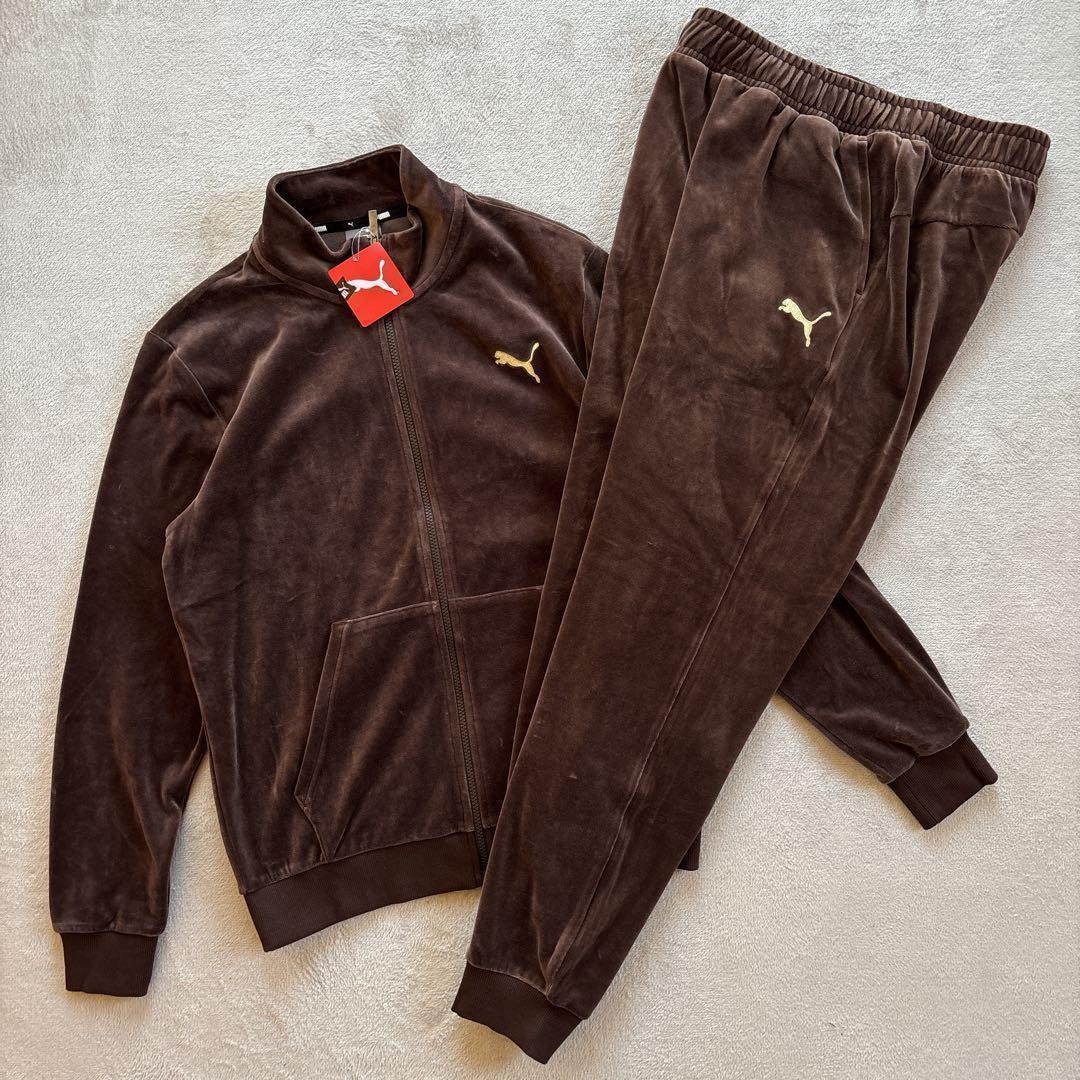 新品 PUMA プーマ ベロア トラックジャケット セットアップ ブラウン