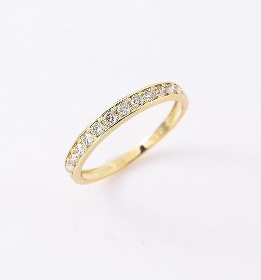 K18 イエローゴールド ダイヤ 0.3ct リング 19号 鑑別カード付