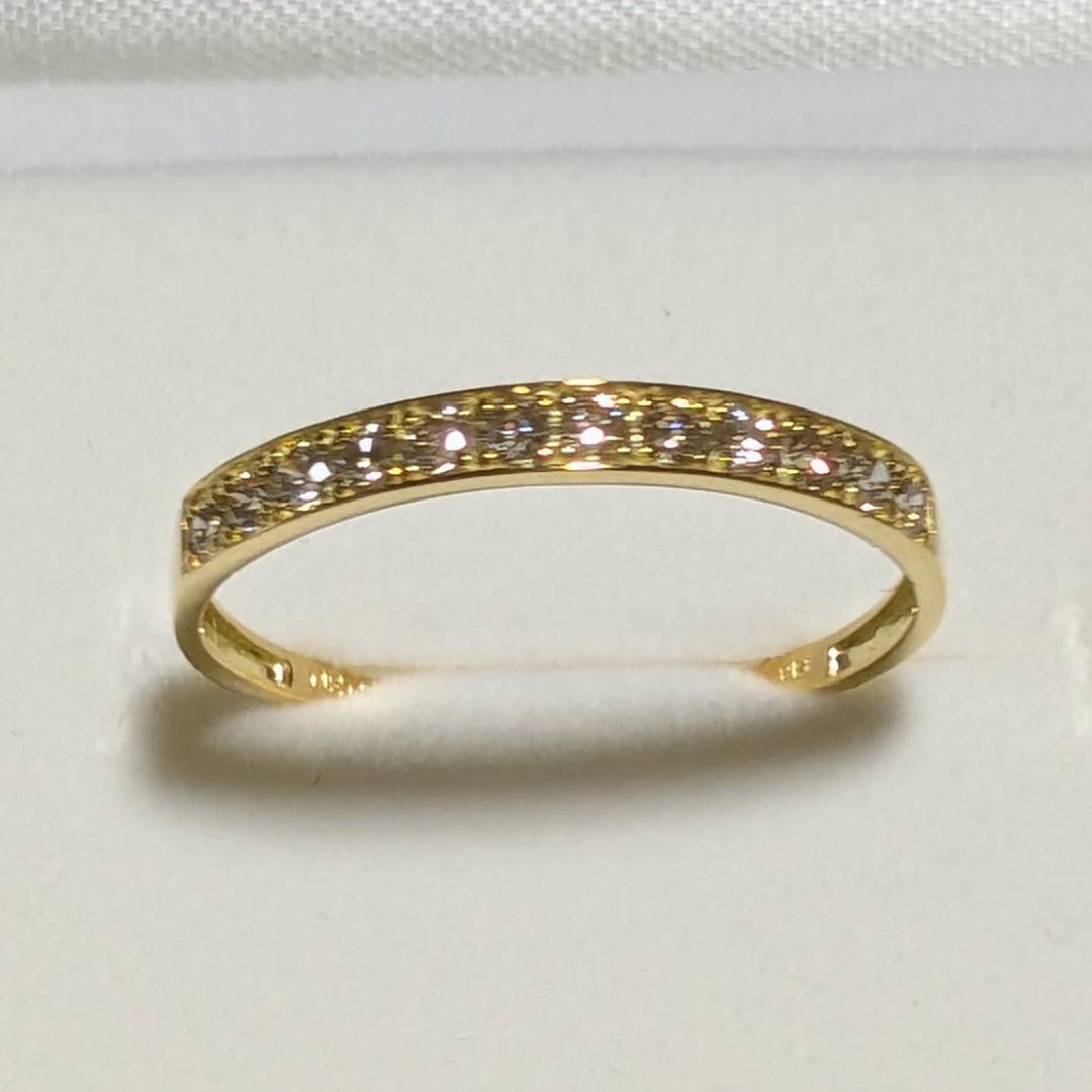 K18 イエローゴールド ダイヤ 0.3ct リング 19号 鑑別カード付