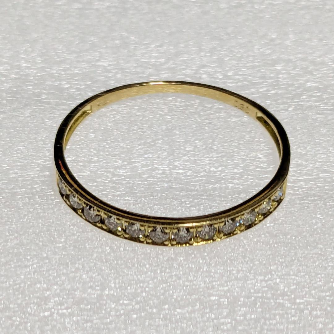 K18 イエローゴールド ダイヤ 0.3ct リング 19号 鑑別カード付