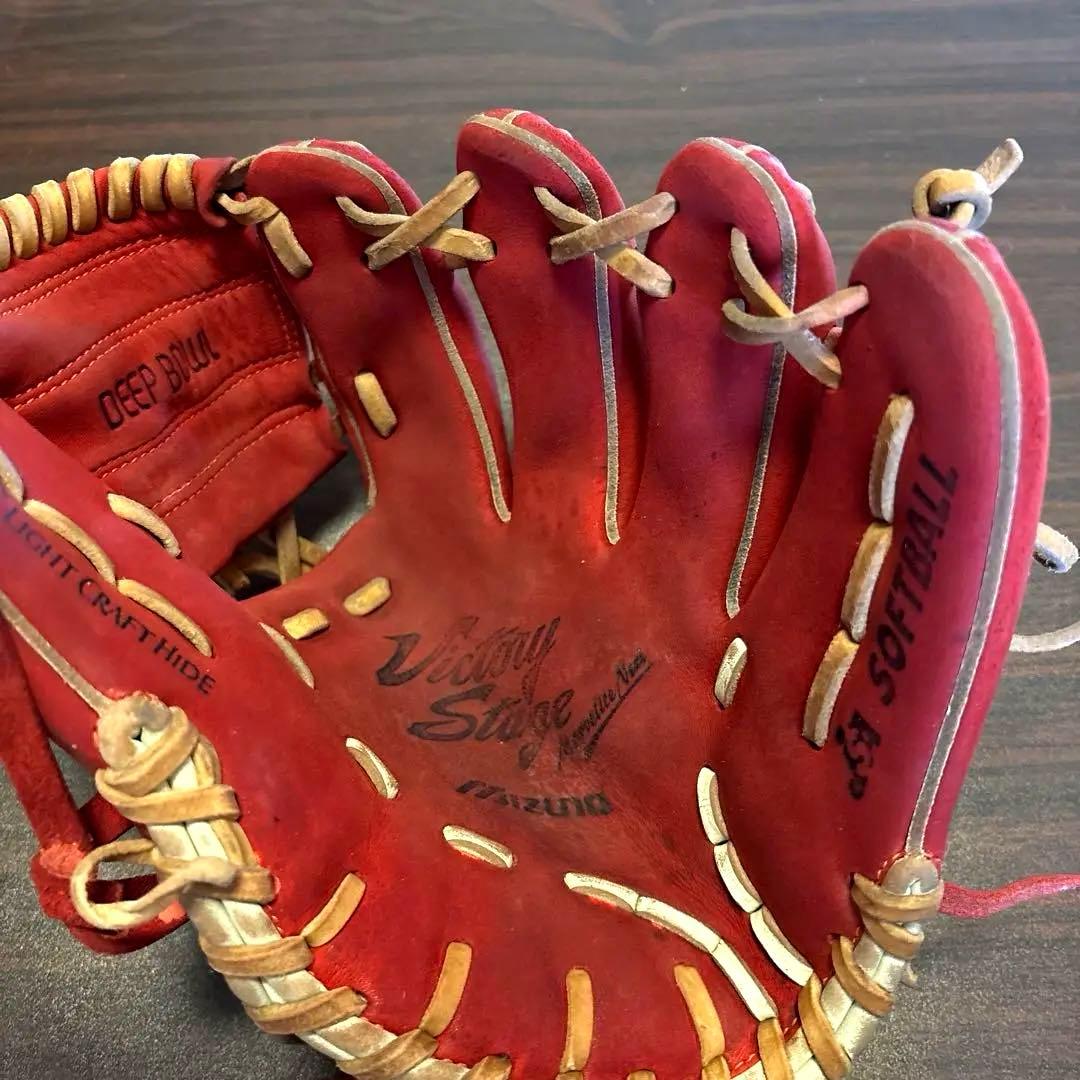 Victory Stage レザーグローブ レッド ミズノ ビクトリーステージ