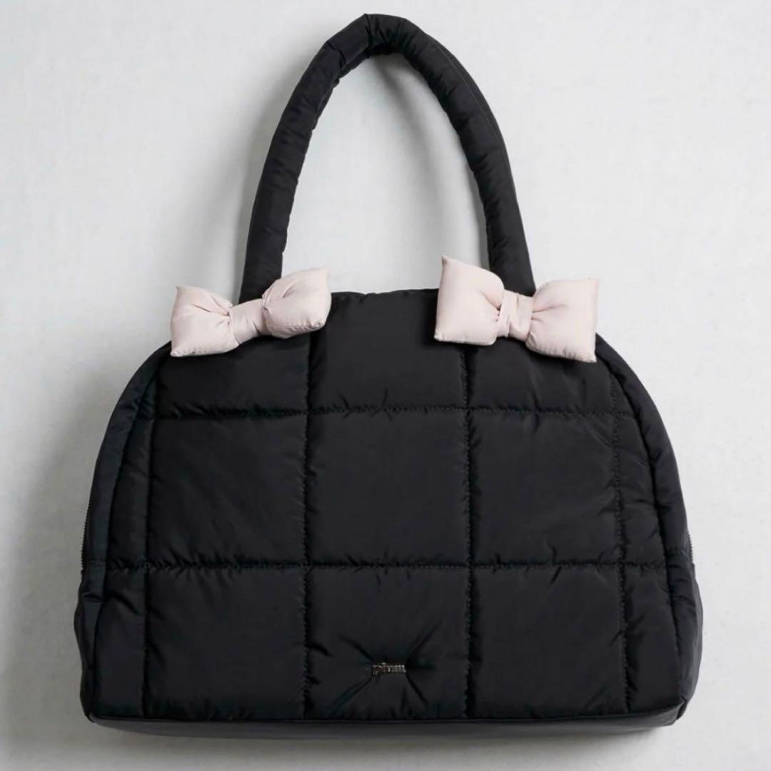 pium ピウム ボリュームリボンキャリーオンボストンバッグ 黒 - メルカリ