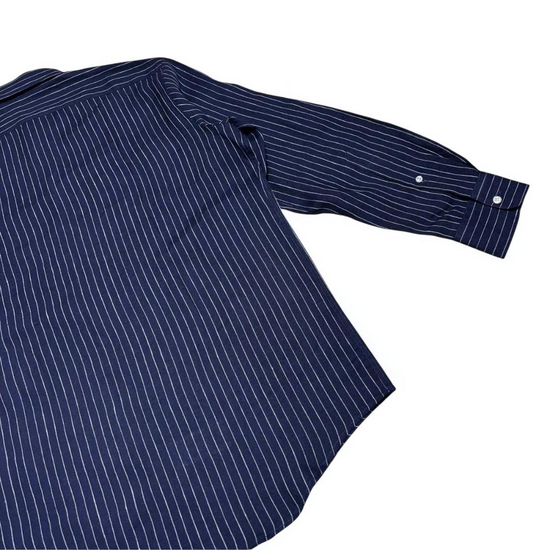 未使用品級 サイズL ラルフローレンパープルレーベル 麻100% シャツ