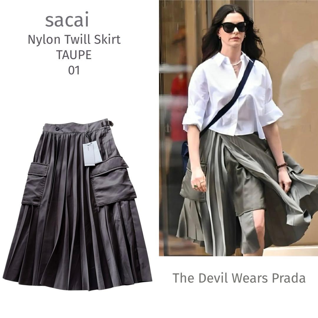 新品☆sacai｜定価7万 プラダを着た悪魔 ナイロンツイルスカート