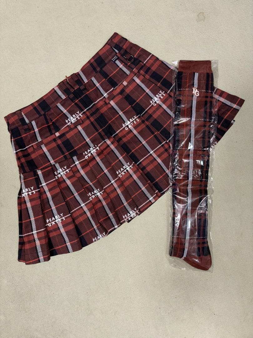 新品、美品）パーリーゲイツ 、グレンチェック柄シリーズ、2点セット