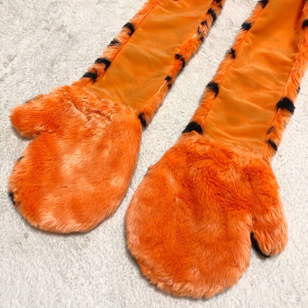 美品】ディズニー ティガー マフラーキャップ フード付きマフラー