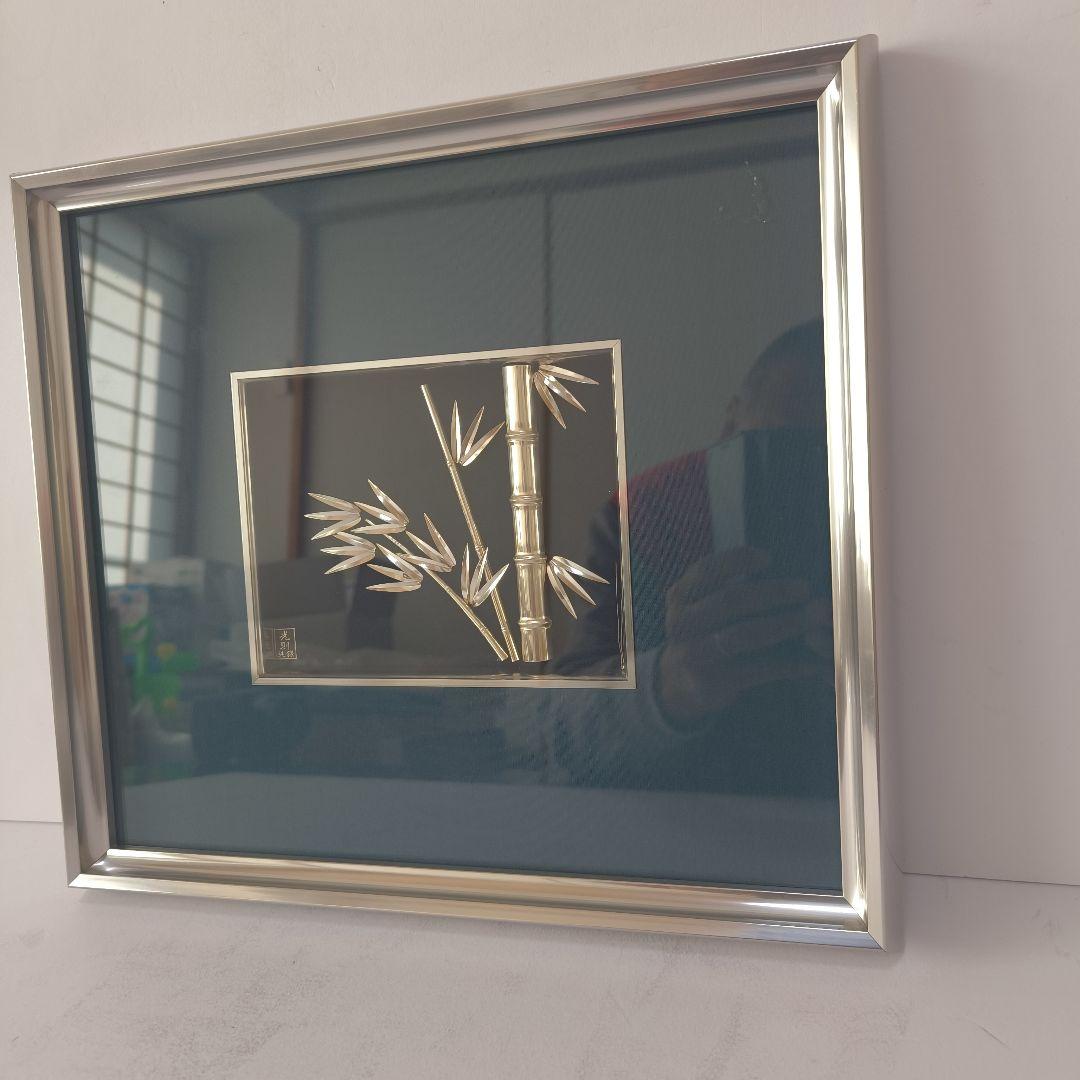 金工師 光則作 純銀製 貴金属画 純銀竹笹図 壁飾り - メルカリ