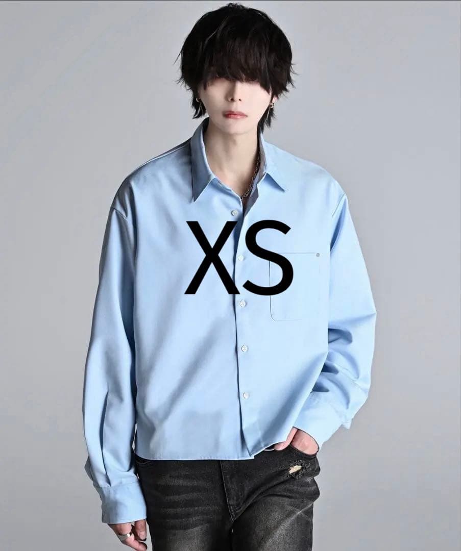ADRER クロップド・レギュラーカラー・シルエット・シャツ XS ブルー