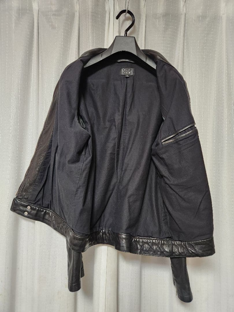 トゥモローランド BLUE WORK ラムレザー シングル ライダース 黒 M