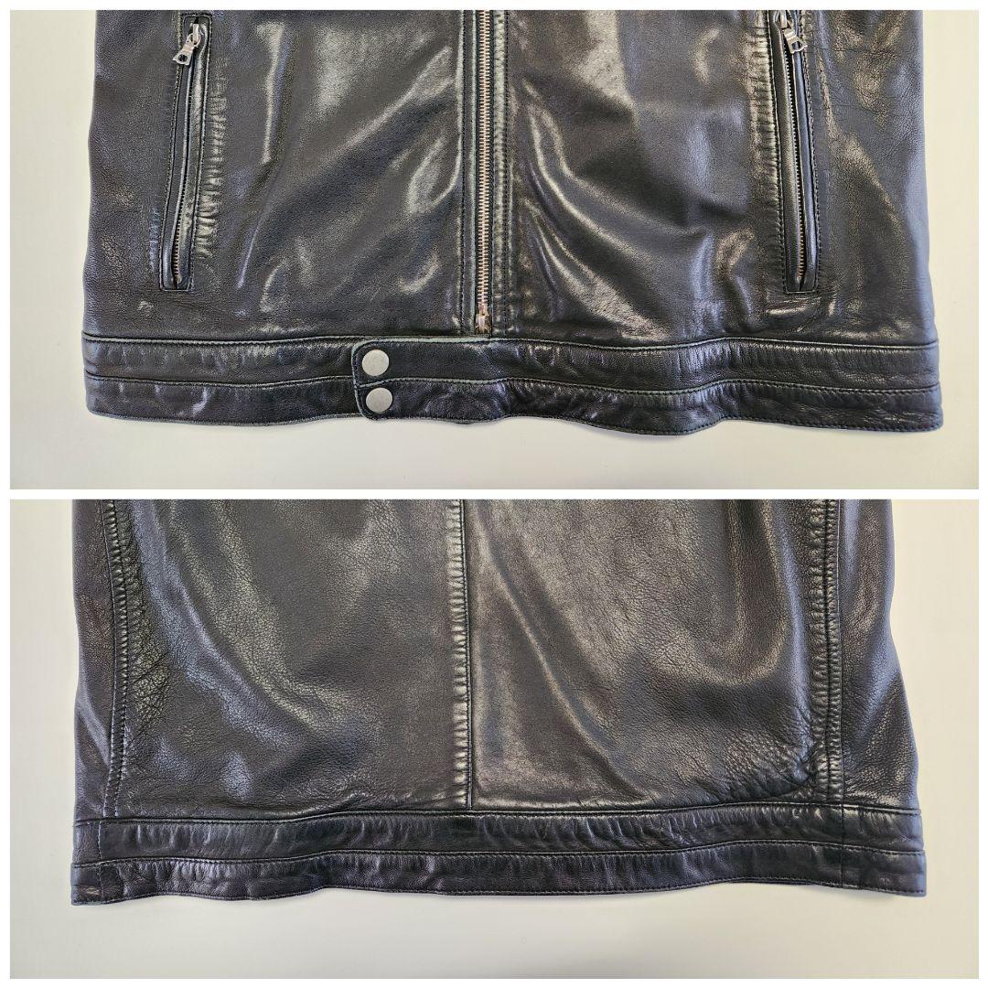 トゥモローランド BLUE WORK ラムレザー シングル ライダース 黒 M