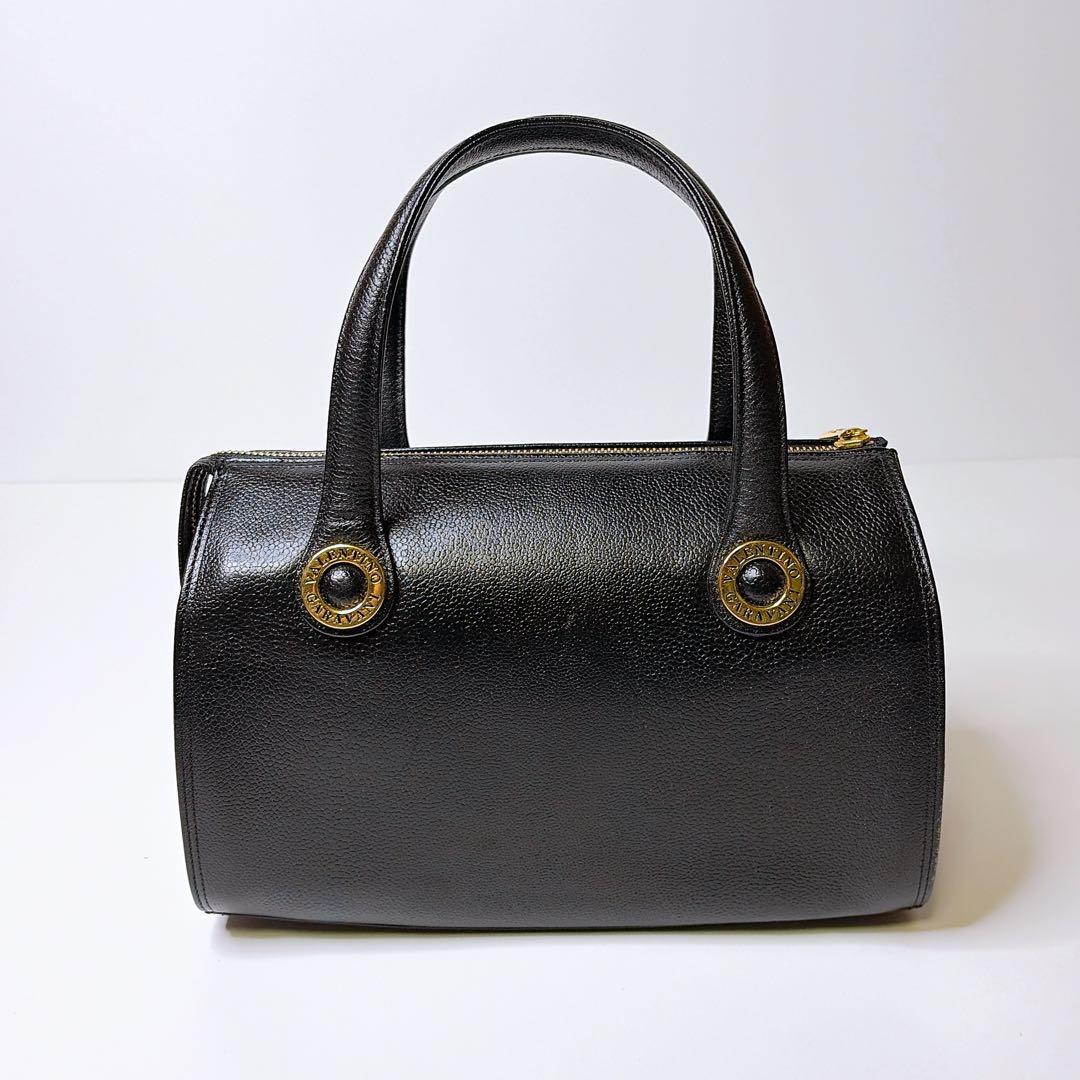 美品】ヴァレンティノ オールレザー 2way ミニボストンバッグ ブラック