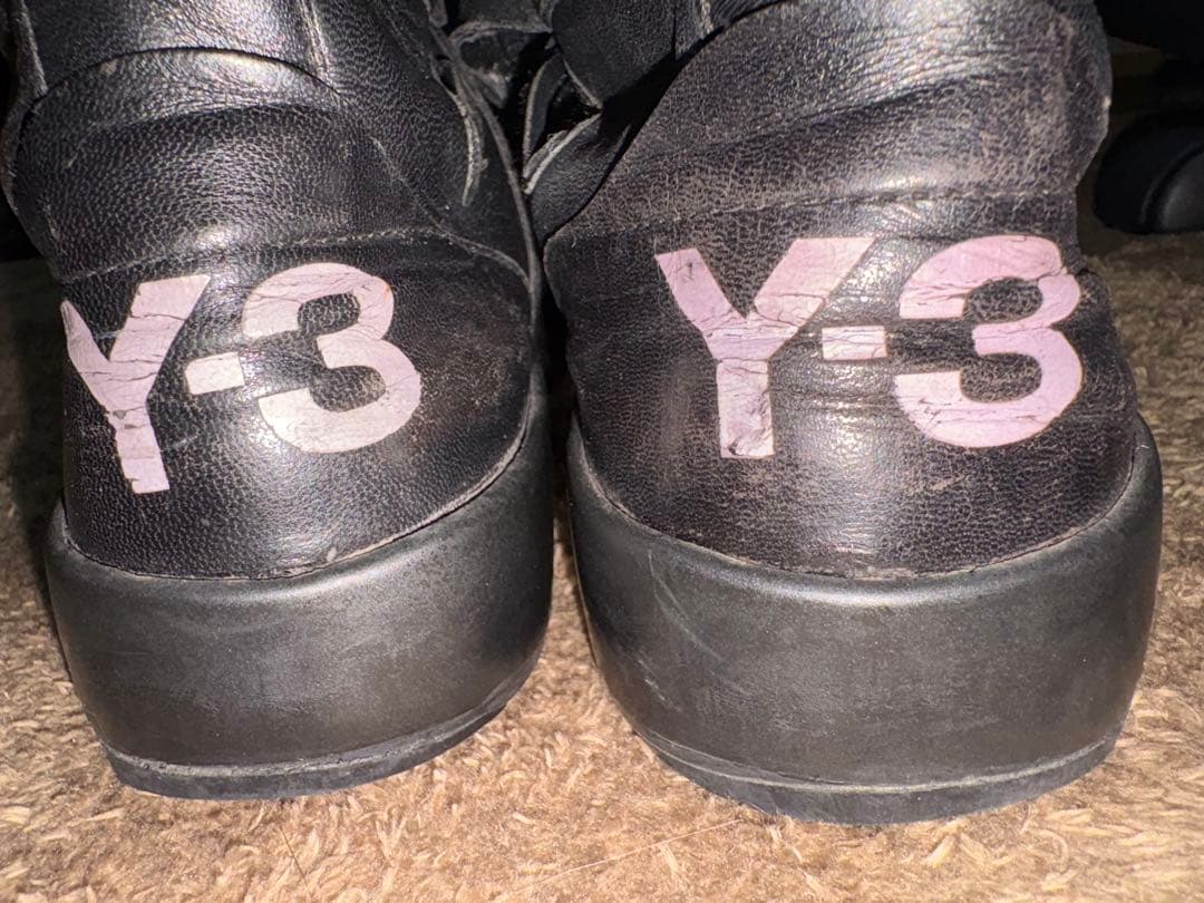 y3 Yohji Yamamoto レザー ハイカットスニーカー