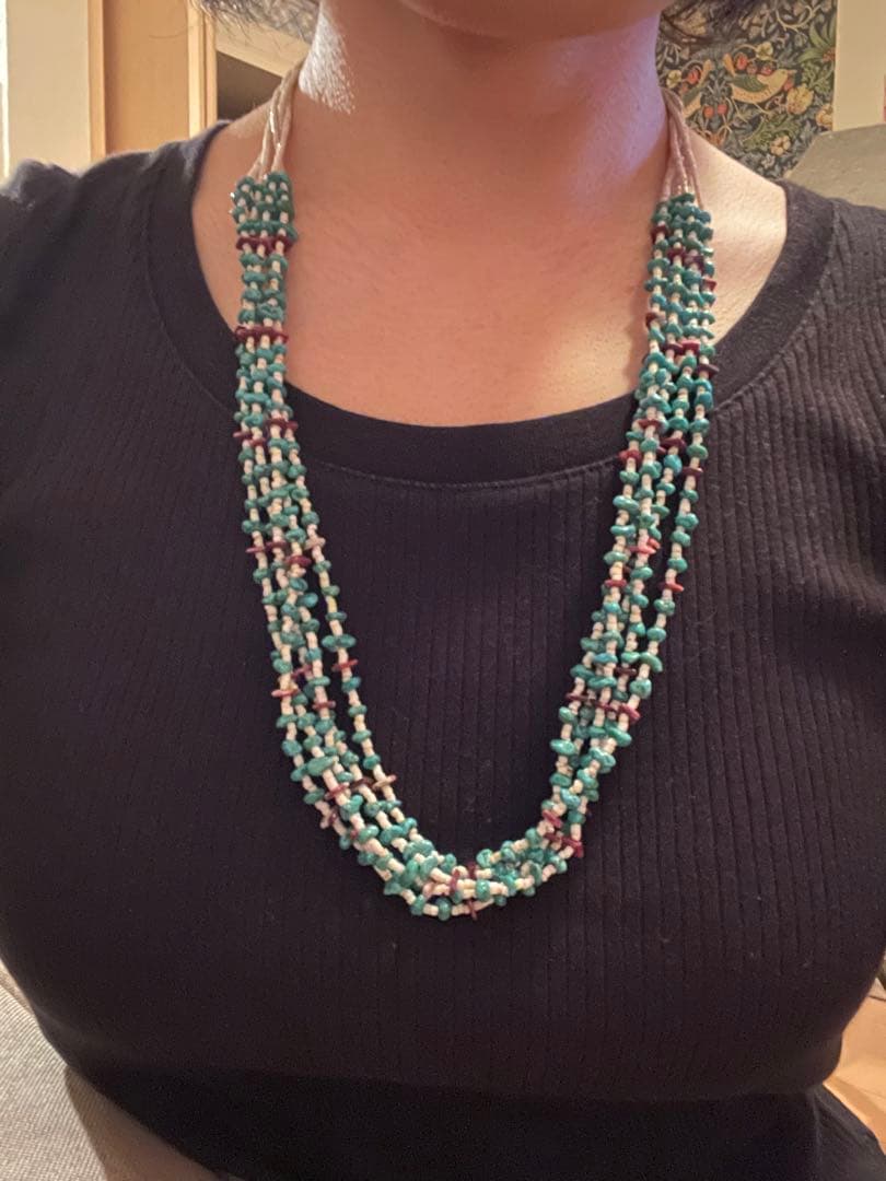 インディアンジュエリー サントドミンゴネックレスターコイズコーラル