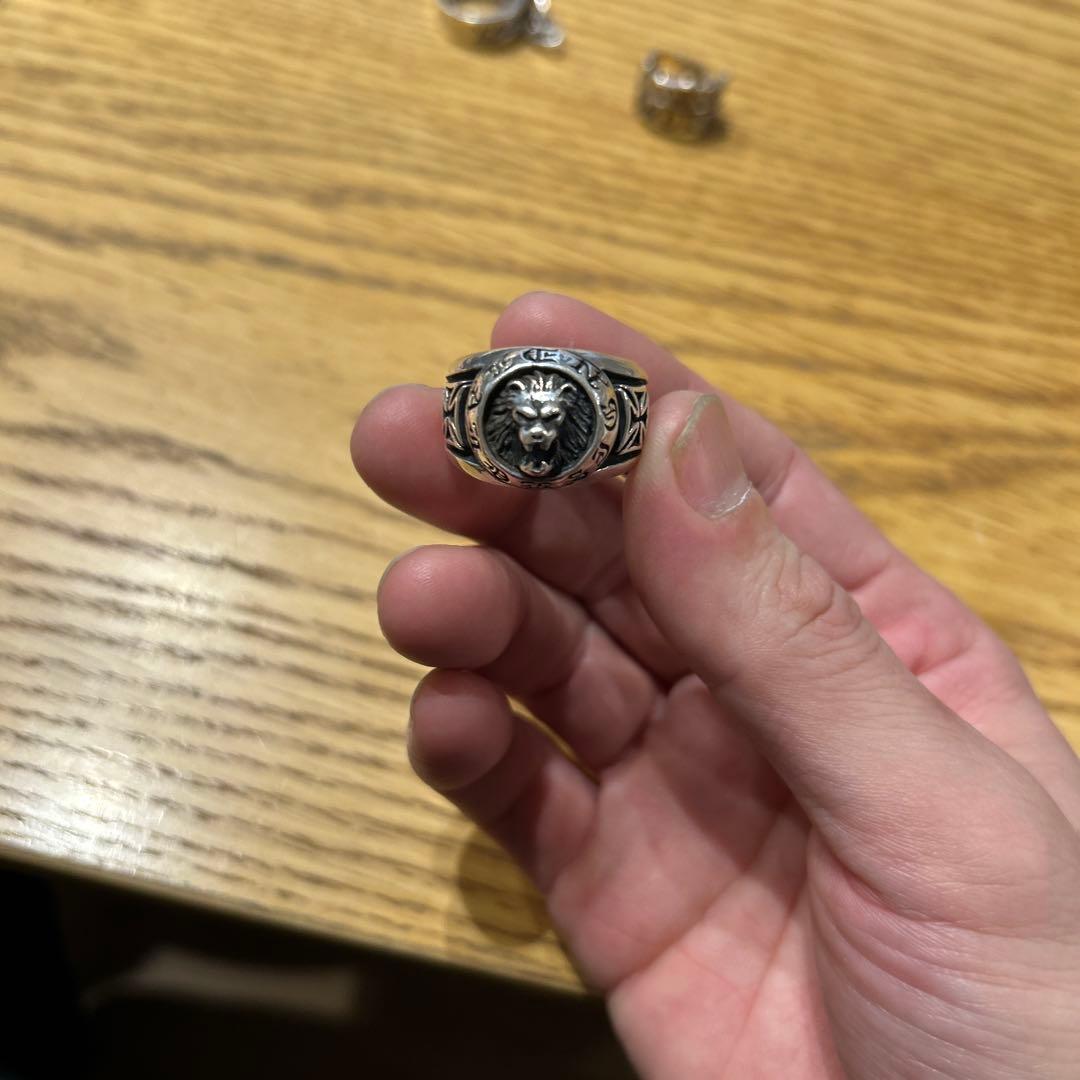 ライオン彫刻 シルバーリング　ディールデザイン　deal design DEAL DESIGN(ディールデザイン) NEW ラージ ライオン シルバー リング