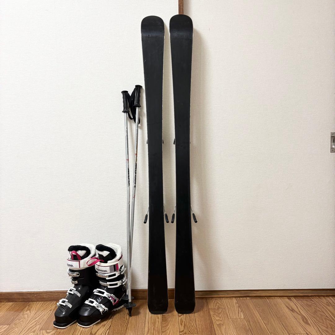 レディース　KASTLE 24〜24.5cm スキーセット　ストック付