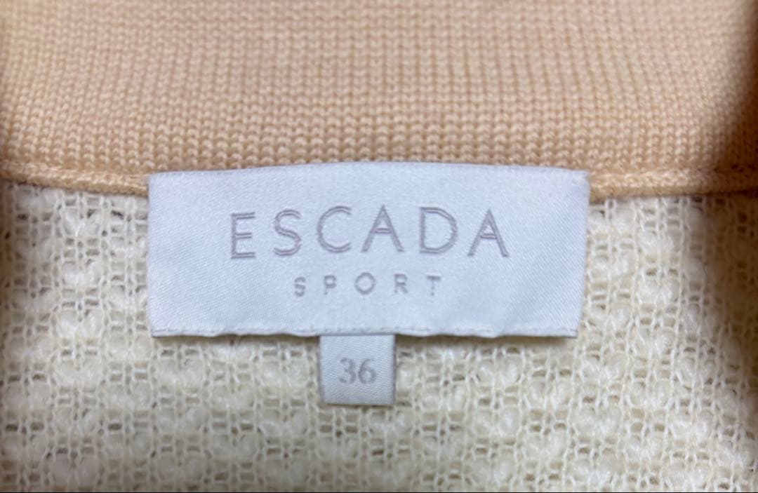 エスカーダ ニットジャケット ホワイト× ベイジュ - メルカリ