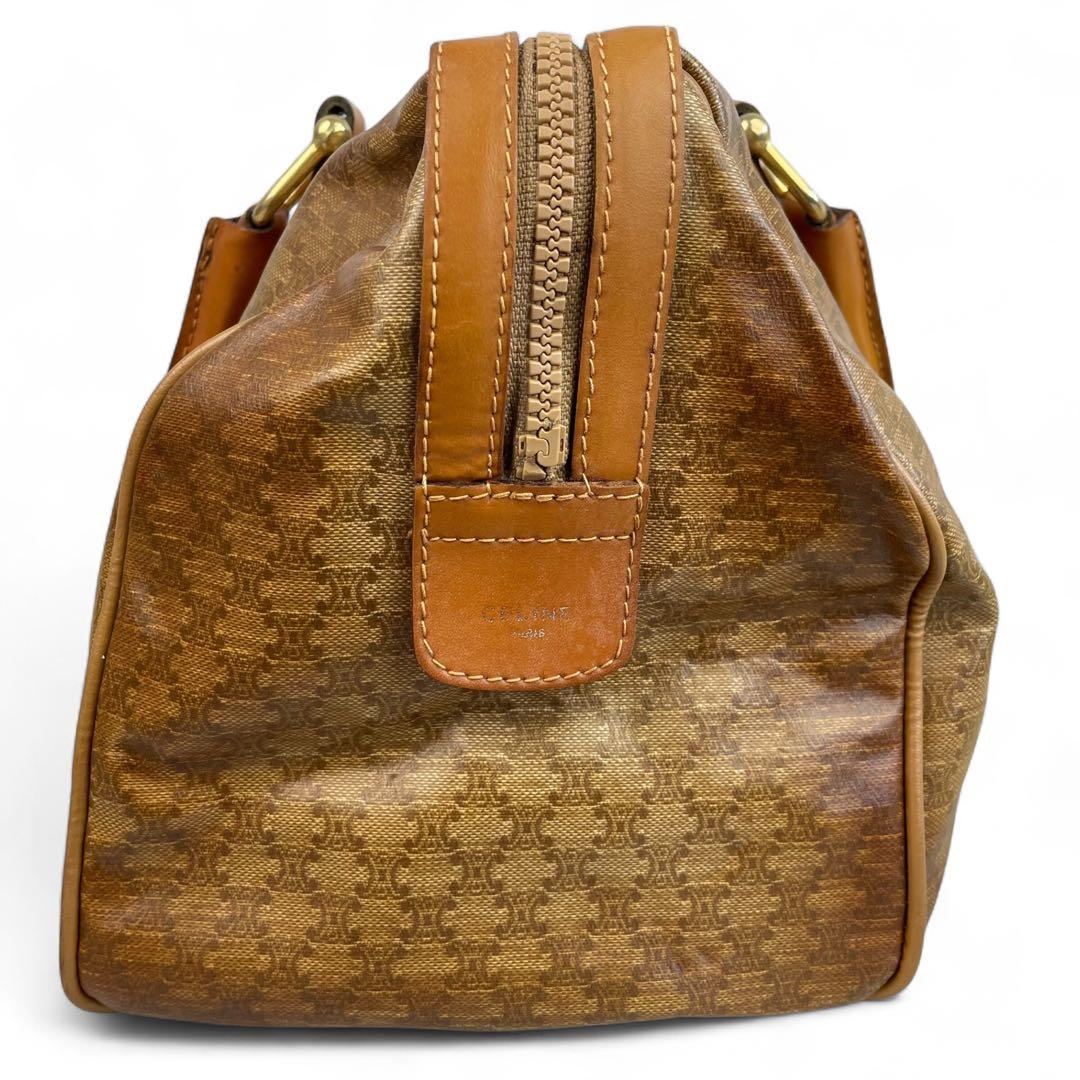 セリーヌ ボストンバッグ マカダム柄 ヴィンテージ レザー CELINE