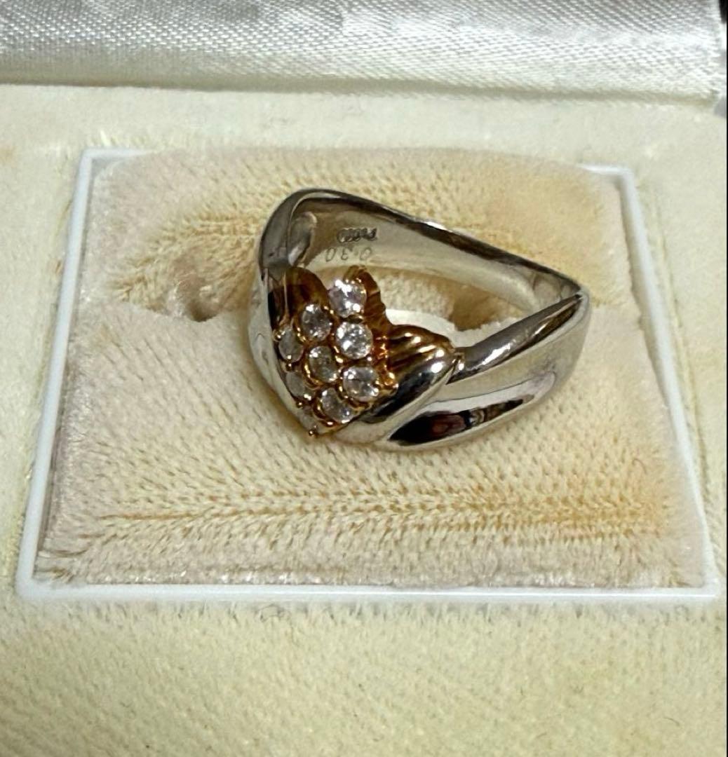 プラチナK18ダイヤデザインリング 0.30ct 11号