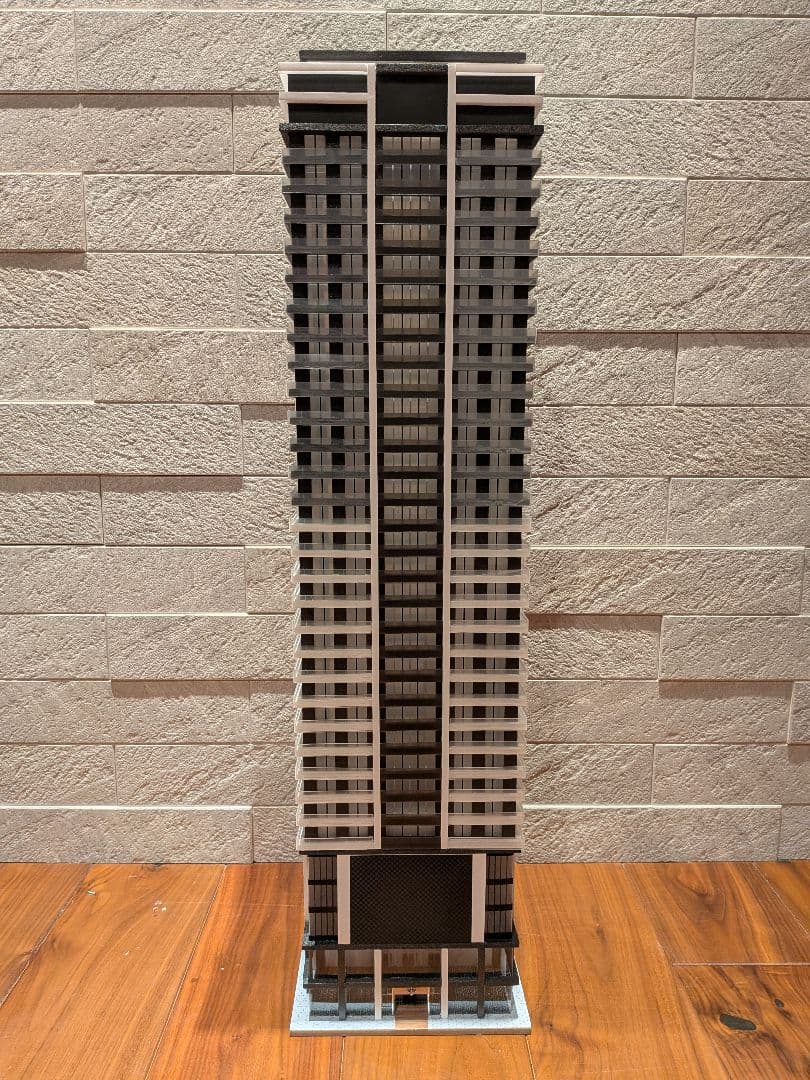 Nゲージ　自作ストラクチャー　超高層タワーマンション　タワマン　ジオラマ