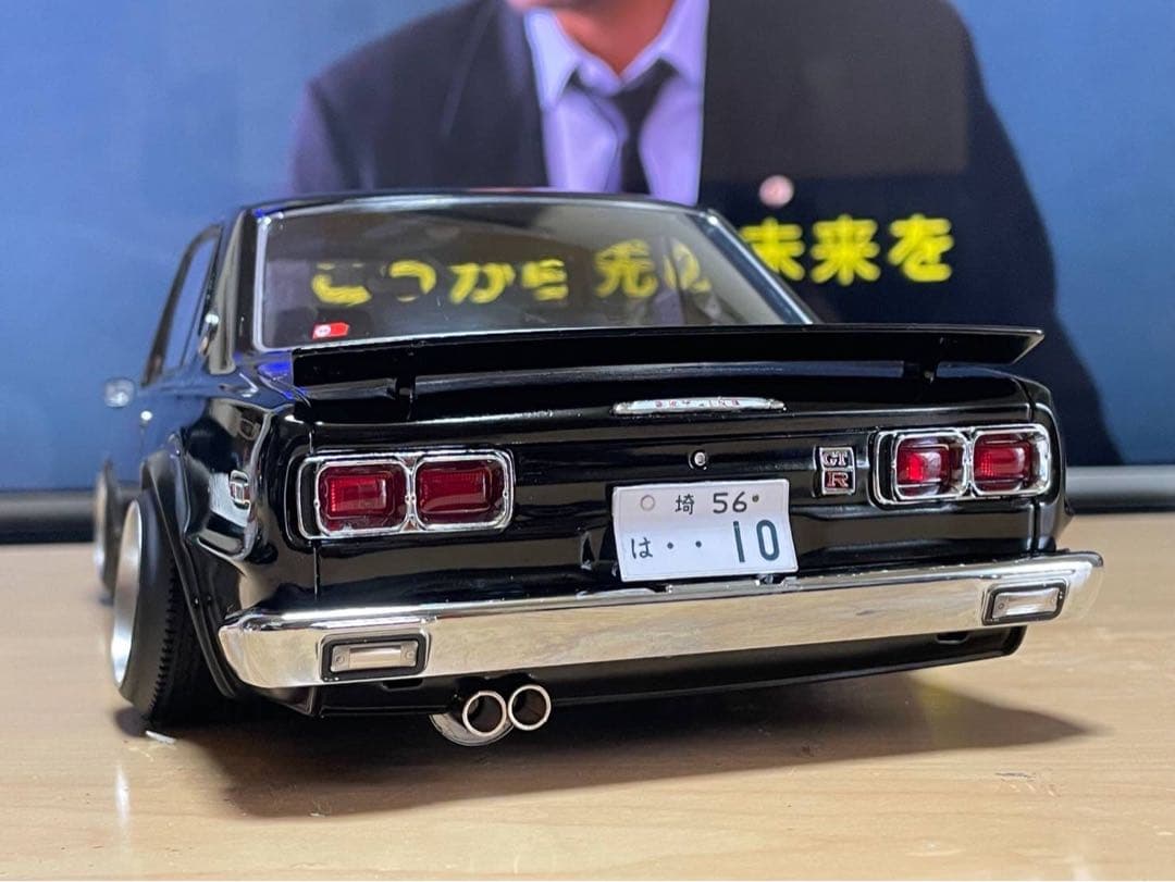1/12ミニカー　IG ハコスカ GTR スターシャーク深リムカスタム　ブラック