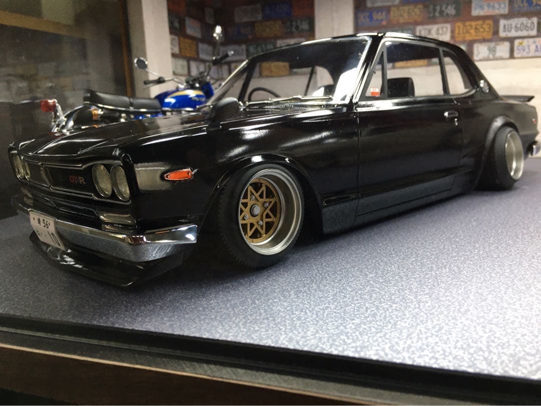 1/12ミニカー　IG ハコスカ GTR スターシャーク深リムカスタム　ブラック