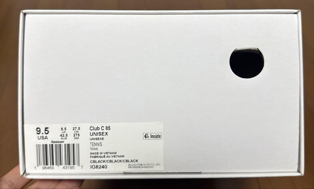 JJJJound × Reebok CLUB C 85 27.5cm