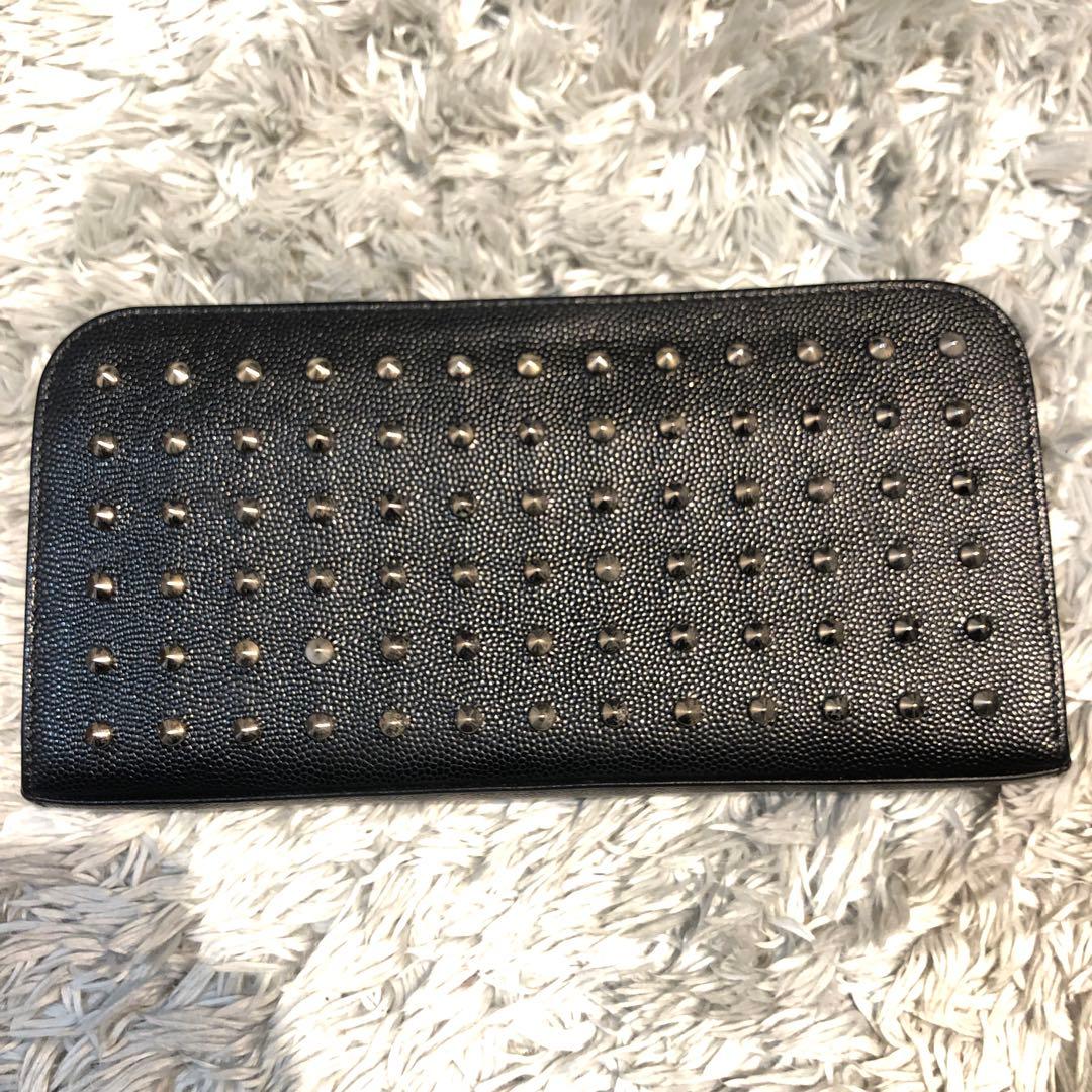 SAINT LAURENT スタッズ 長財布 - メルカリ