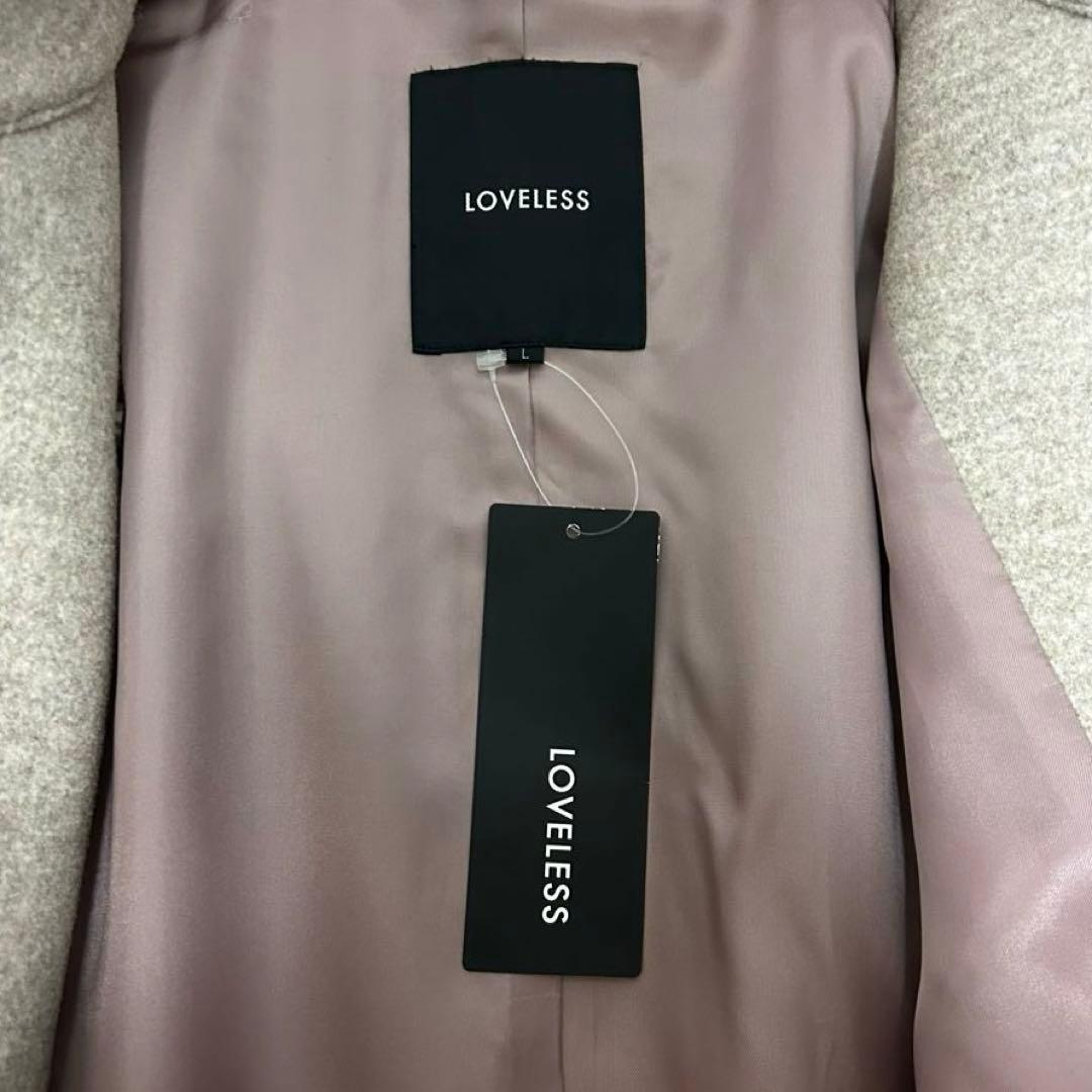 新品未使用 L 丈100cm超 ラブレス ロングトレンチコート ダブル ベルト