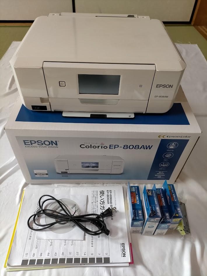 中古　エプソンインクジェットプリンター　EP-808AW　インク付き 2026年最新】Yahoo!オークション -エプソン ep808awの中古品・新品・未