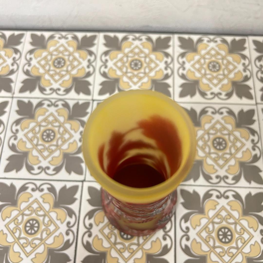 証明書】 エミールガレ 花瓶 カメオ彫り 被せガラス 高さ19cm - メルカリ