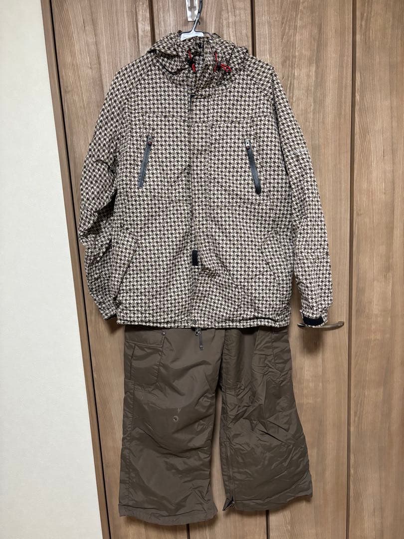 【値下げOK・セット販売】ポンタペス スノボウェア 上下セット メンズ ブラウン クリアランスセール] スノーボードウェア 上下セット メンズ