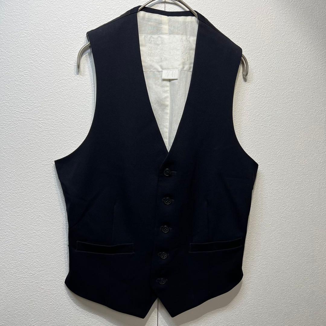 希少 メゾンマルタンマルジェラ H&M 上質 ウール ジレ デザイン ベスト