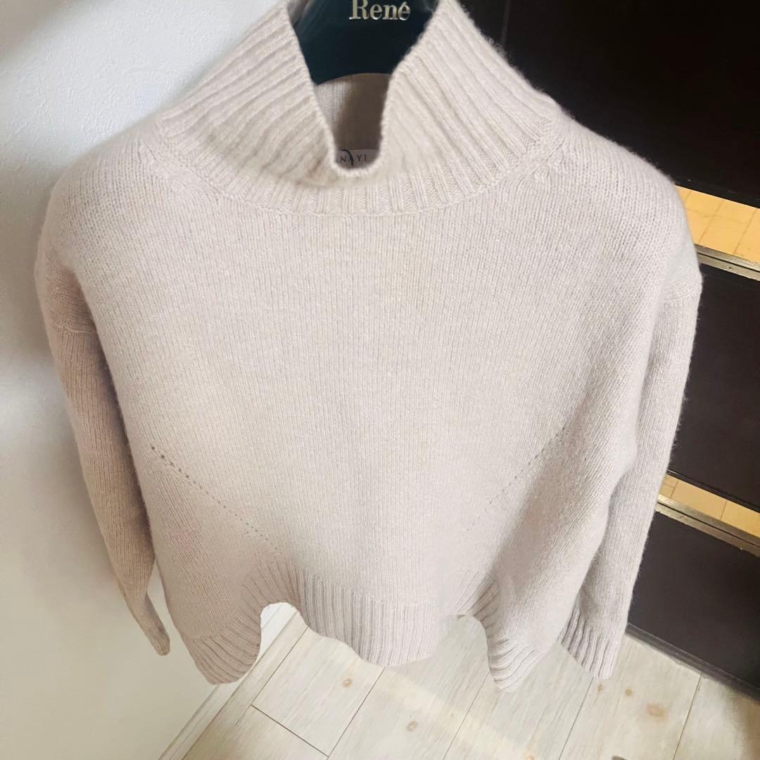 新品☆ANAYI ボウモウテンジクハイネックプルオーバー/セオリー、23区