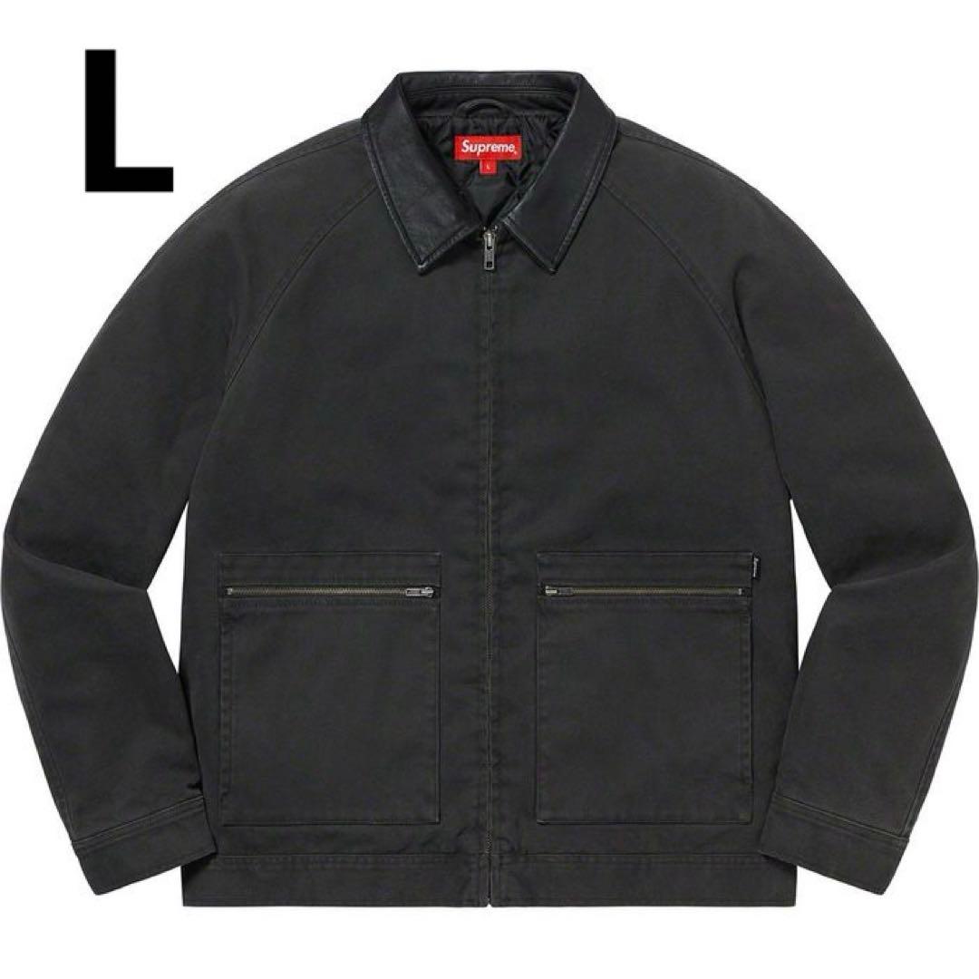 美品】supreme Leather Collar Work Jacket L - メルカリ