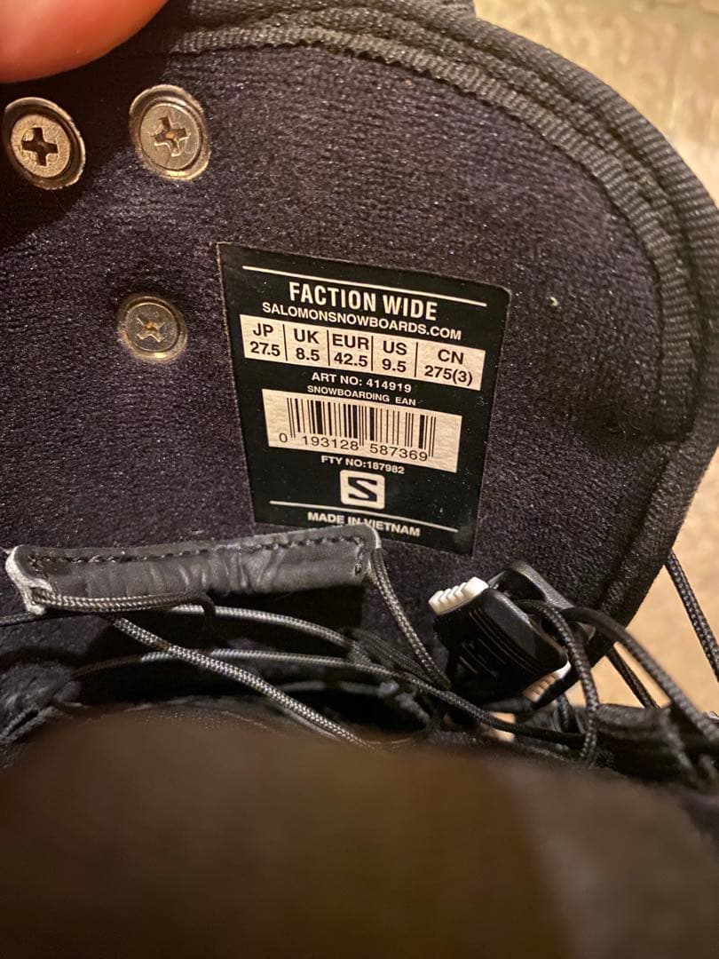 スノーボードブーツ Salomon Faction Wide 27.5cm
