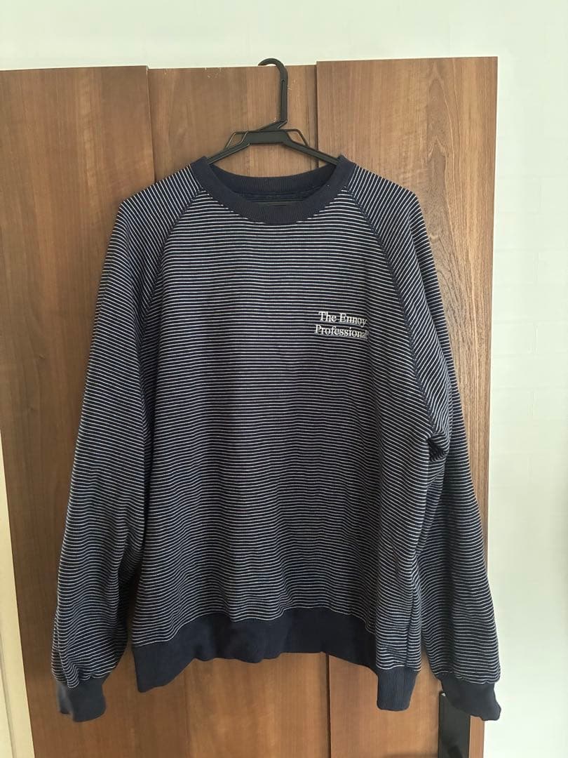 ennoy エンノイ Border Crew Neck Sweat XL - メルカリ