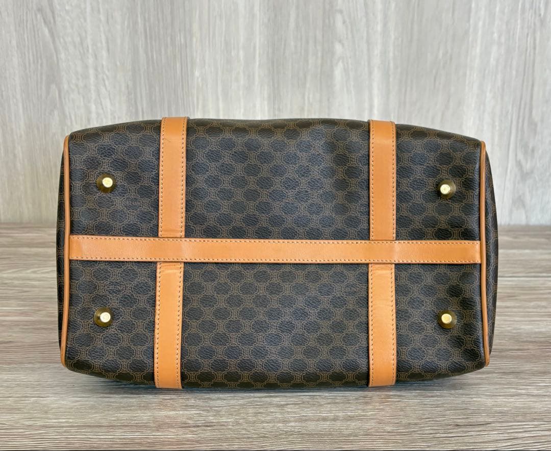 《極美品》セリーヌ マカダムボストン PVCレザー ブラウン ヴィンテージ