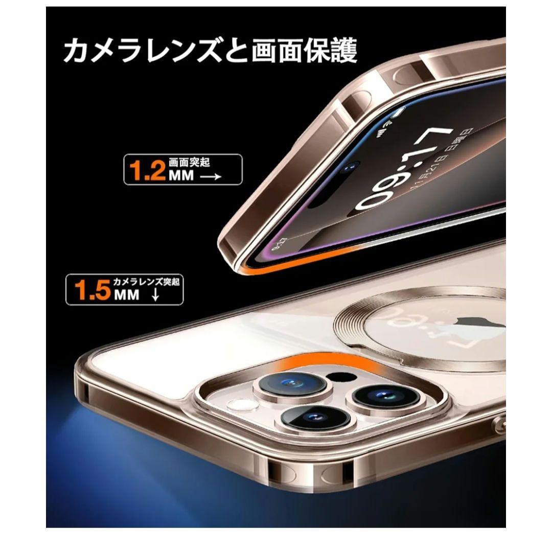 iPhone 16 Pro用デザートチタニウム ケース 360度回転リング付き