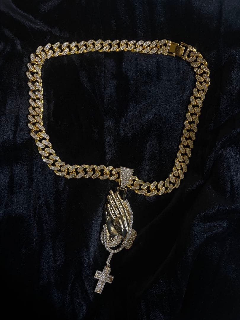 LA直輸入証明書付】マイアミキューバンネックレス アバランチ 合掌