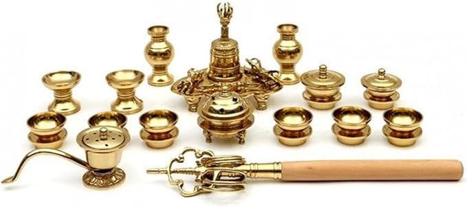 dsdsad 密教法具 寺院仏具 前具 小々型 一面器 真鍮製 20点セット