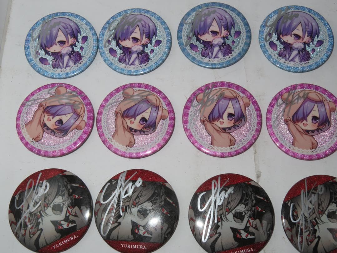 ゆきむら。　ナイトメア　缶バッジ サイン入り　32点