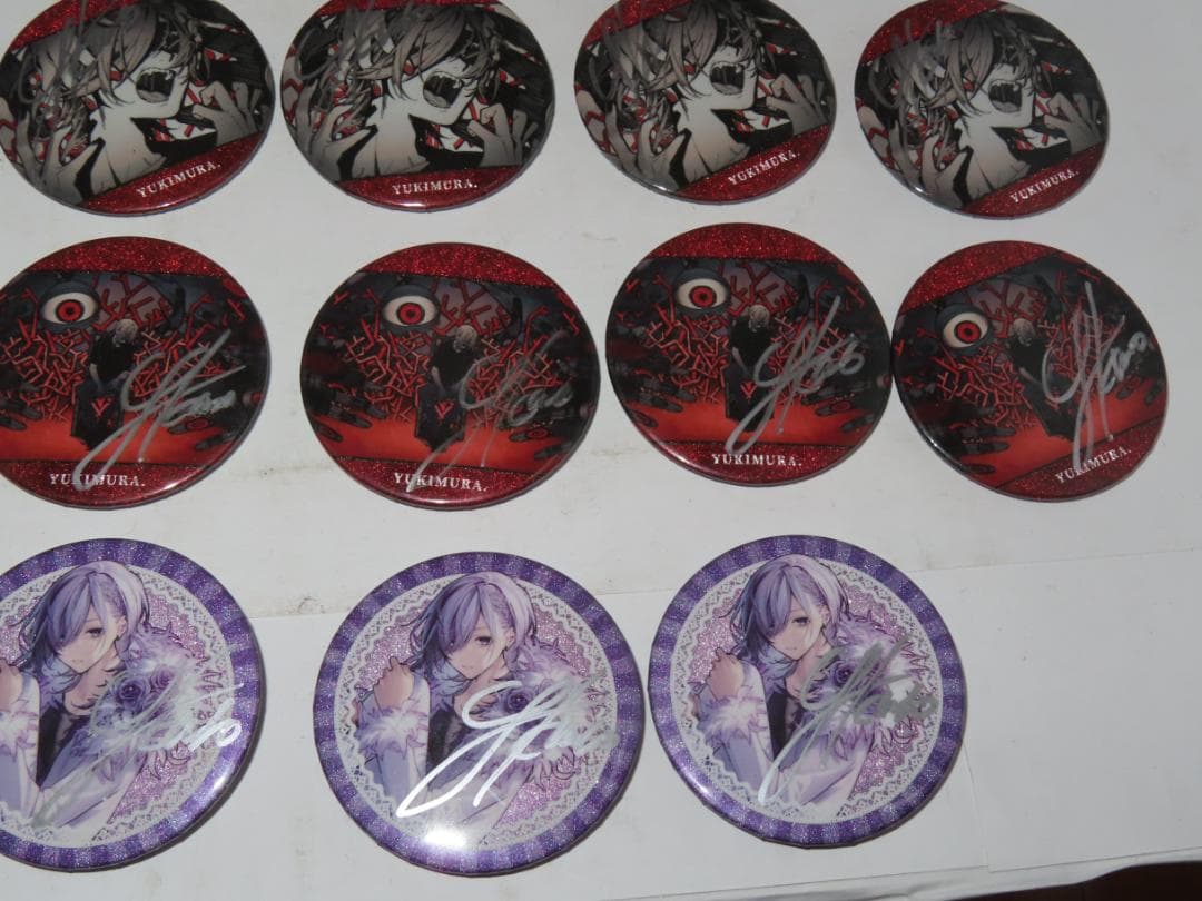 ゆきむら。　ナイトメア　缶バッジ サイン入り　32点