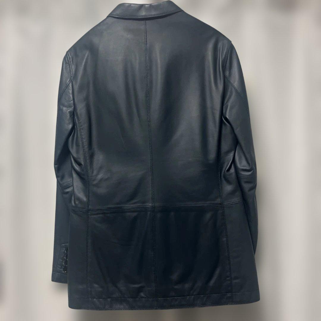 JOSEPH HOMME レザージャケット ジョセフオム テーラード ネイビー